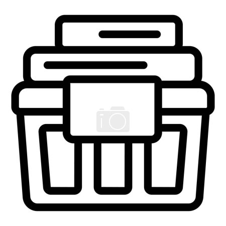 Laundry basket icon outline vector. Dirty clothes bucket. Household hamper container