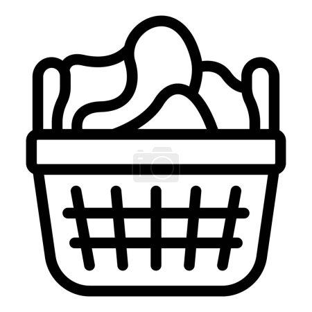Clothing basket icon outline vector. Plastic laundry bin. Storage dirty clothes