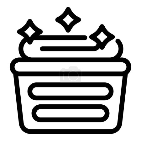 Clean clothes basket icon outline vector. Laundry duty. Clothing pile garments