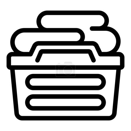 Household laundry hamper icon outline vector. Clothing container. Storage textile bin