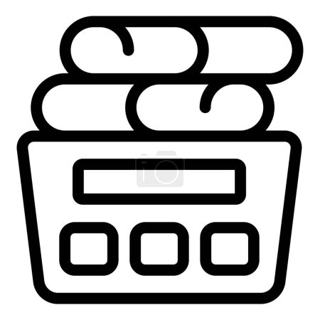 Portable laundry basket icon outline vector. Textile storage bin. Washing clothes storage