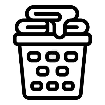 Bamboo laundry bin icon outline vector. Collecting dirty clothes. Laundromat storage container