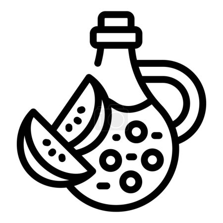 Illustration for Cider vessel icon outline vector. Natural apple beverage. Acidic fruity drink - Royalty Free Image