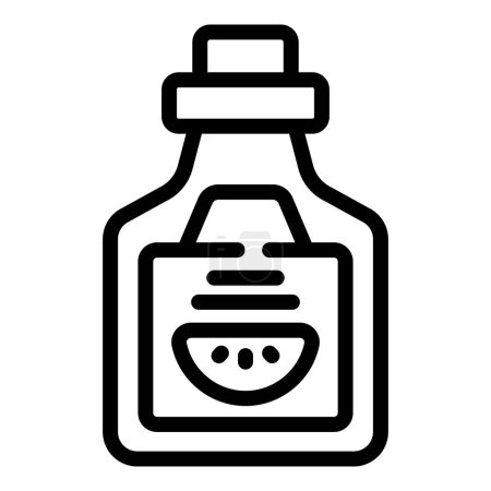 Apple vinegar icon outline vector. Natural fermented liquid. Salad dressing ingredient