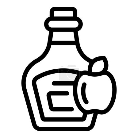 Cider receptacle icon outline vector. Apple vinegar bottle. Bio natural drink