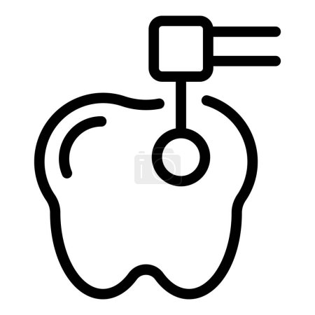 Téléchargez les illustrations : Dents nettoyage icône contour vecteur. Traitement stomatologique. Services dentaires professionnels - en licence libre de droit