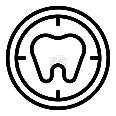Icono de medicina oral contorno vector. Estomatología sanitaria. Salud e higiene de los dientes