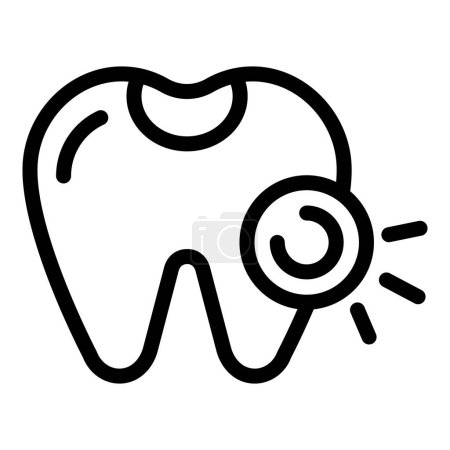 Téléchargez les illustrations : Dents analgésique icône contour vecteur. Comprimé contre les maux de dents. Stomatologie douleur remède - en licence libre de droit