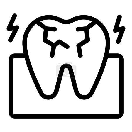 Gingivitis illness icon outline vector. Oral disease. Toothache stomatology problem