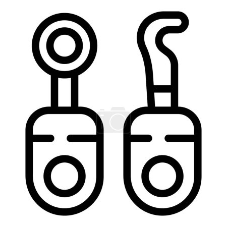 Illustration for Stomatology instruments icon outline vector. Oral medical tools. Teeth exam accessories - Royalty Free Image