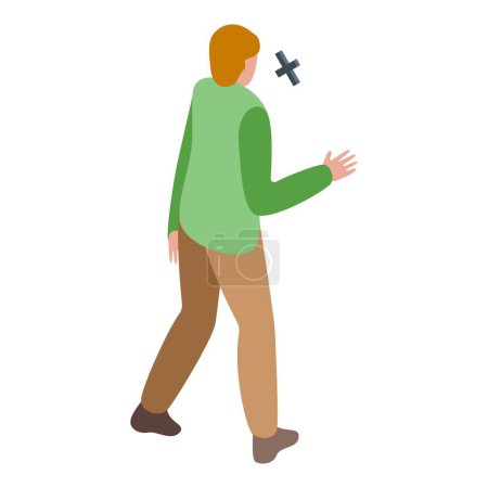 Serious conversation at street icon isometric vector. Mobile friend. Husband speak guide
