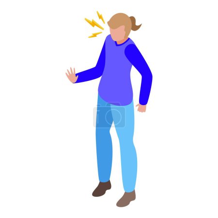Angry conversation icon isometric vector. Cute female talk. Street speak discussion