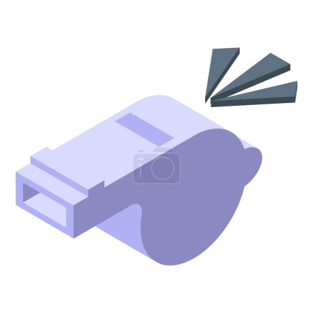 Soccer referee whistle icon isometric vector. Person game tool. Workout modern sport