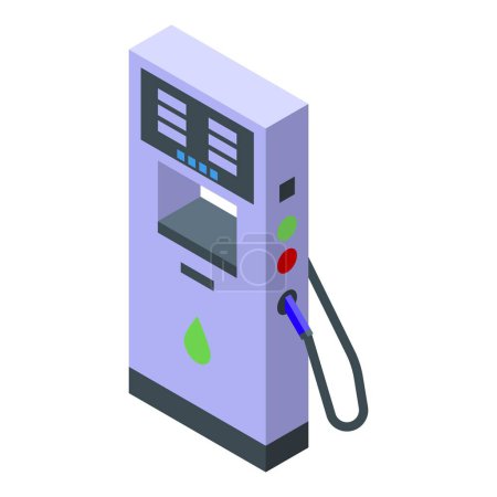 Illustration for Biogas pump station icon isometric vector. Bio plant. Refuel vehicles - Royalty Free Image