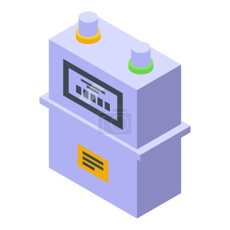 Illustration for Bio gas counter icon isometric vector. Home gas using. Nature green energy - Royalty Free Image