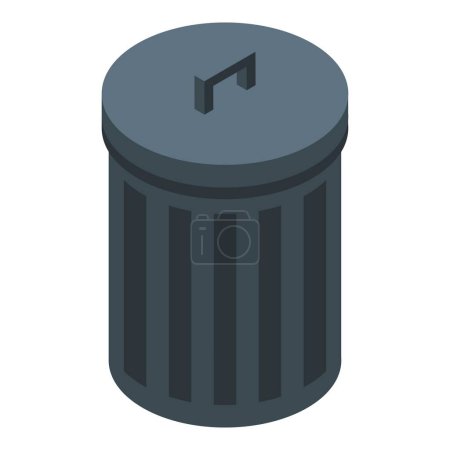 Illustration for Garbage bin icon isometric vector. Biogas using equipment. Organic material - Royalty Free Image
