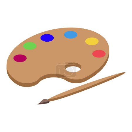 Icono de paleta de colores creativos vector isométrico. Pensamiento de nuevas ideas. Proceso educativo
