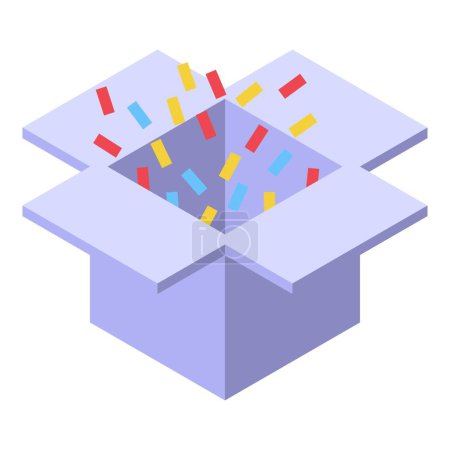 Überraschungsbox Symbol isometrischen Vektor. Geschenkdenken. Neue geniale Geschäftsidee
