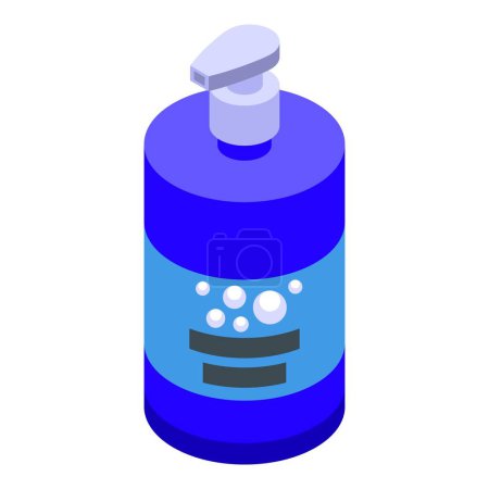Illustration for Soap liquid dispenser icon isometric vector. Natural ingredients formulation. Soap fabrication process - Royalty Free Image