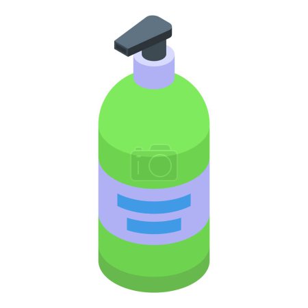 Téléchargez les illustrations : Icône de savon liquide vecteur isométrique. Solution nettoyante pour la peau. Gel cosmétique beauté - en licence libre de droit