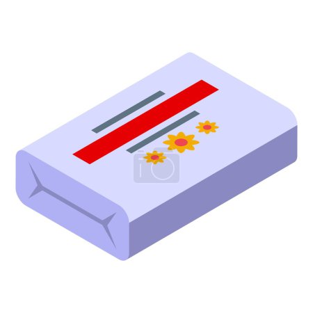 High quality soap icon isometric vector. Natural hygiene cosmetics manufacturing. Toiletries chemical production