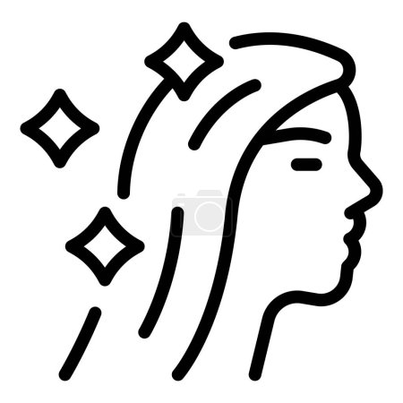 Healthy shiny hair icon outline vector. Trichology health treatment. Follicular rejuvenation therapy