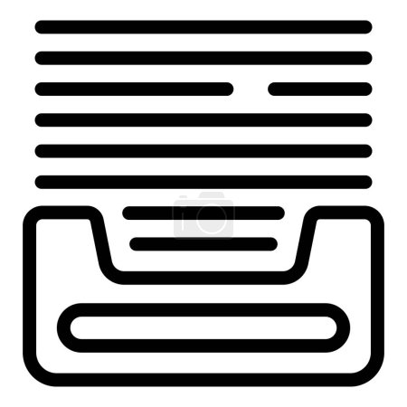 Paper bin icon outline vector. Office files tray. Administrative desk organizer