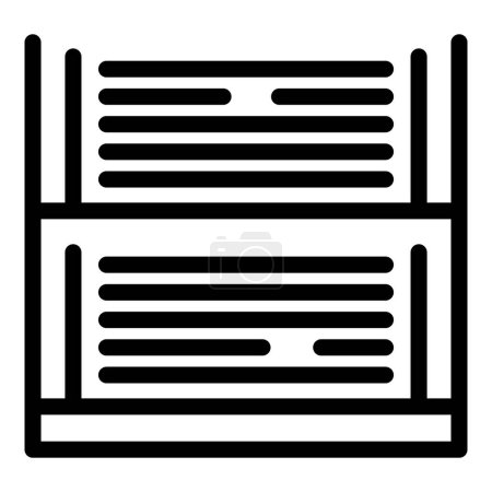 Illustration for Document tray icon outline vector. Administrative supply. Paperwork files organizer - Royalty Free Image