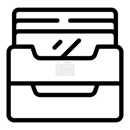 Paper organizer icon outline vector. Stationary paper tray. Desk workplace supply