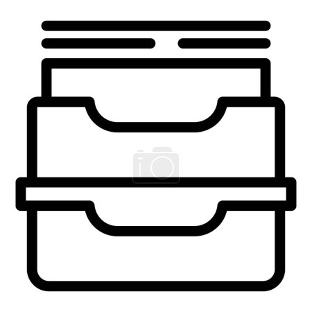 Illustration for Paper holder icon outline vector. Files repository shelves. Administrative archive item - Royalty Free Image