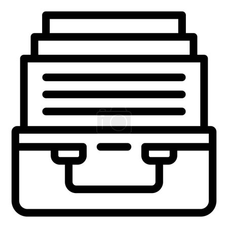 Illustration for Files tray icon outline vector. Documentation archive. Paper bureau holder - Royalty Free Image