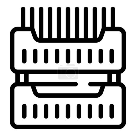 Metal mesh paper tray icon outline vector. Folders organizer supply. Archive repository holder