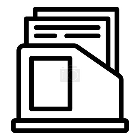 File office storage box icon outline vector. Desktop document shelf. Paperwork container item