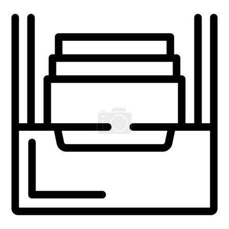 Desktop office furniture icon outline vector. Document storage box. Workplace organization item