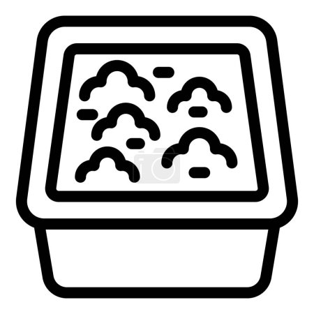 Illustration for Filler material icon outline vector. Canine toilet box. Sanitize animal waste - Royalty Free Image