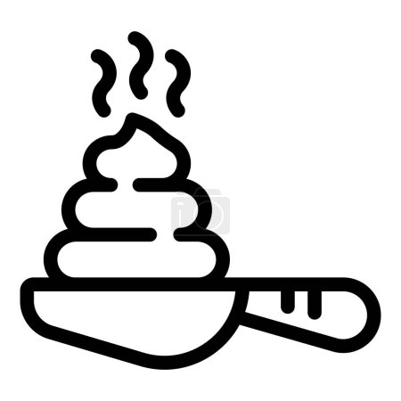 Illustration for Litter shovel icon outline vector. Cleaning litterbox. Sanitize pet waste container - Royalty Free Image
