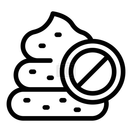 Illustration for Poop sanitize substance icon outline vector. Animal sandbox hygiene. Domestic litterbox cleaning - Royalty Free Image