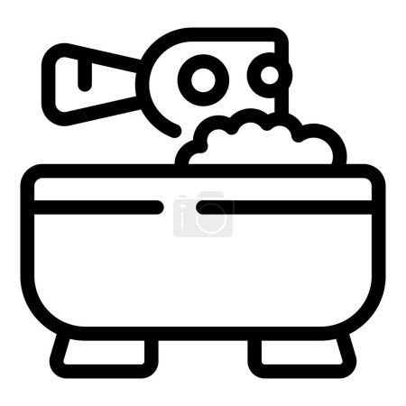 Illustration for Cleaning pet litter scoop icon outline vector. Litterbox sanitize equipment. Excrement feline bathroom - Royalty Free Image
