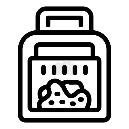 Illustration for Cat litter icon outline vector. Pet domestic bathroom. Animal waste container - Royalty Free Image