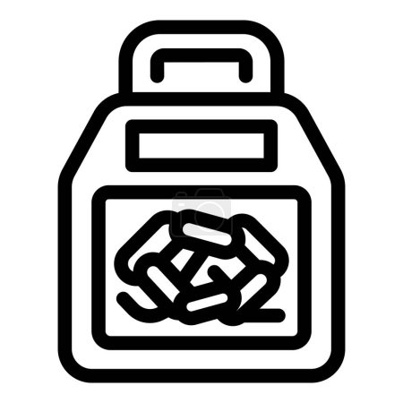 Illustration for Hygienic litter filler icon outline vector. Sandbox refill bag. Animal bathroom sanitize - Royalty Free Image
