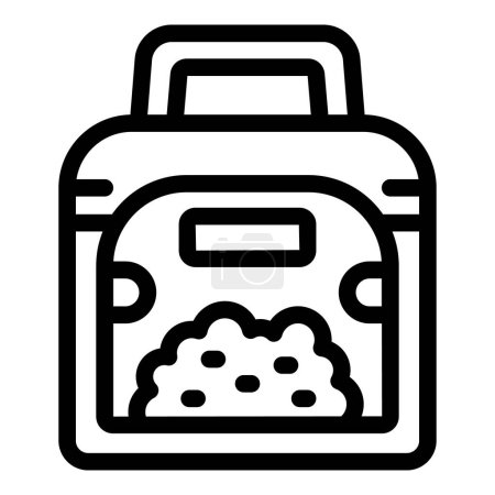 Illustration for Clumping toilet filler icon outline vector. Granular bin refill. Animal waste container sanitize - Royalty Free Image