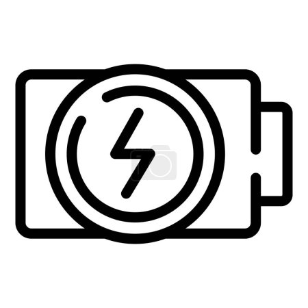 Ilustración de Teléfono icono de la batería contorno vector. Cargador de cable móvil. Recarga de energía de cable portátil - Imagen libre de derechos