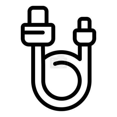 Phone charger icon outline vector. Power bank device. Electronic plug cord