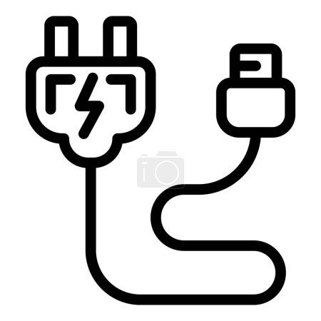 Elektrische Ladegerät Symbol Umrissvektor. Energiesteckdosenadapter. Mobiles Laden