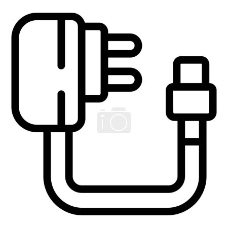 Charger plug icon outline vector. Energy power device. Rechargeable wire connector