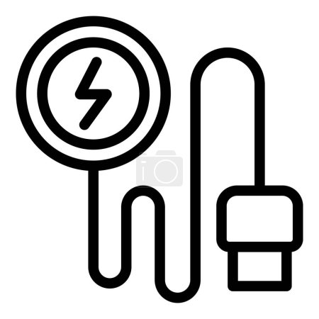 Portable phone charger icon outline vector. Energy device adapter. Charging digital cable