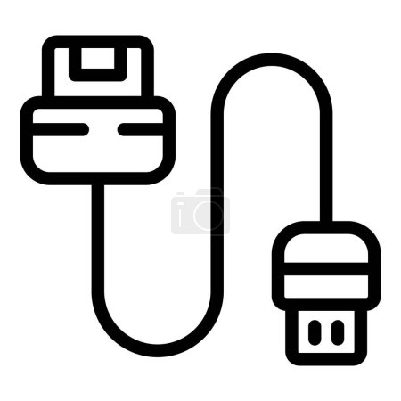 Handheld power icon outline vector. Digital energy adapter. Device charging accessory