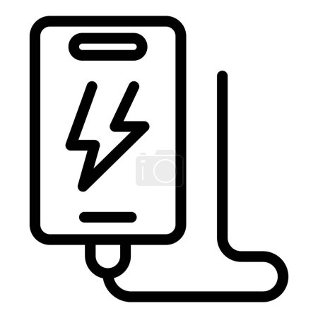 Ilustración de Teléfono cargador accesorio icono contorno vector. Banco de energía digital. Adaptador de energía eléctrica - Imagen libre de derechos