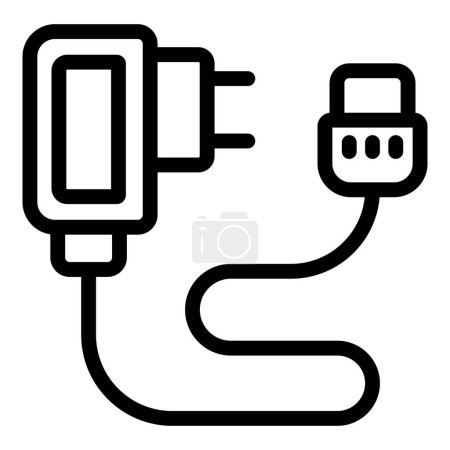 Ilustración de Teléfono de repostaje icono de cable de alimentación contorno vector. Dispositivo celular de energía eléctrica. Adaptador de conexión de energía - Imagen libre de derechos