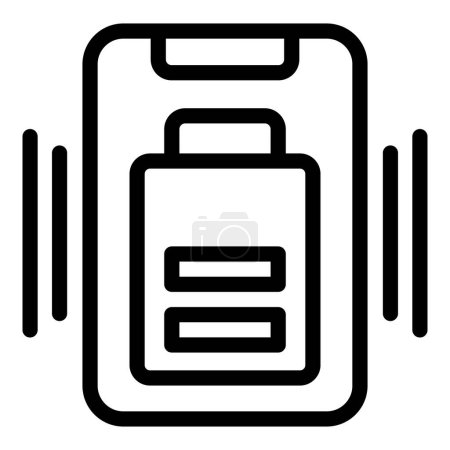 Ilustración de Baja carga móvil icono contorno vector. Batería de baja energía. Carga gadget digital - Imagen libre de derechos